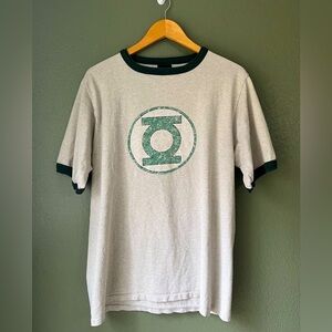 Vintage 2002 Green-Lantern Ringer T Shirt Large  Gray Single-Stitch Tee